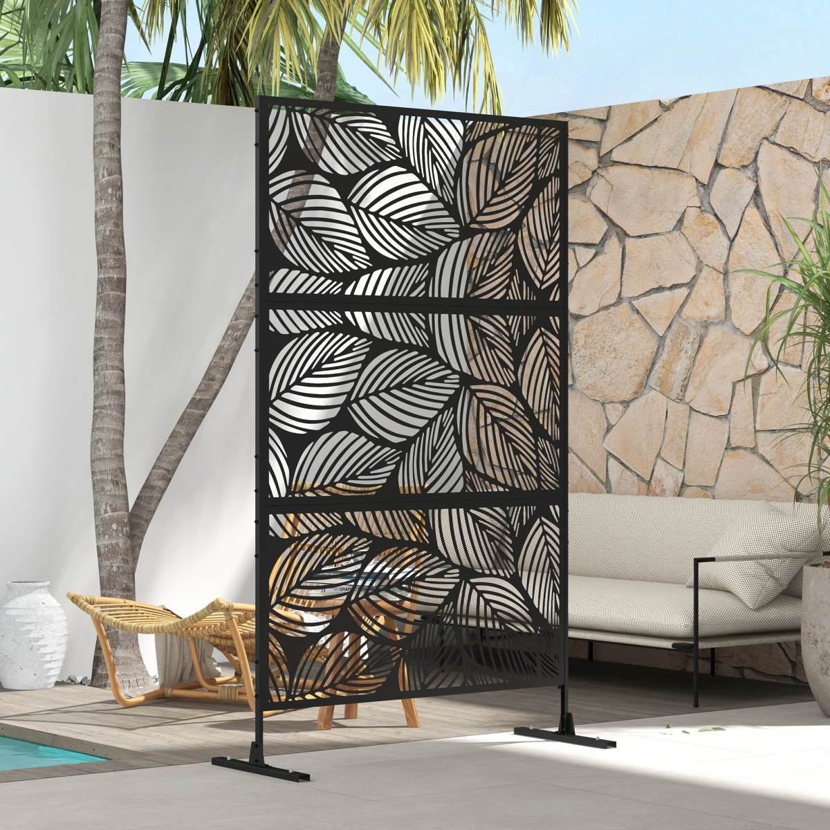 cortex-london-kensington-leaf-steel-outdoor-privacy-screen-panel