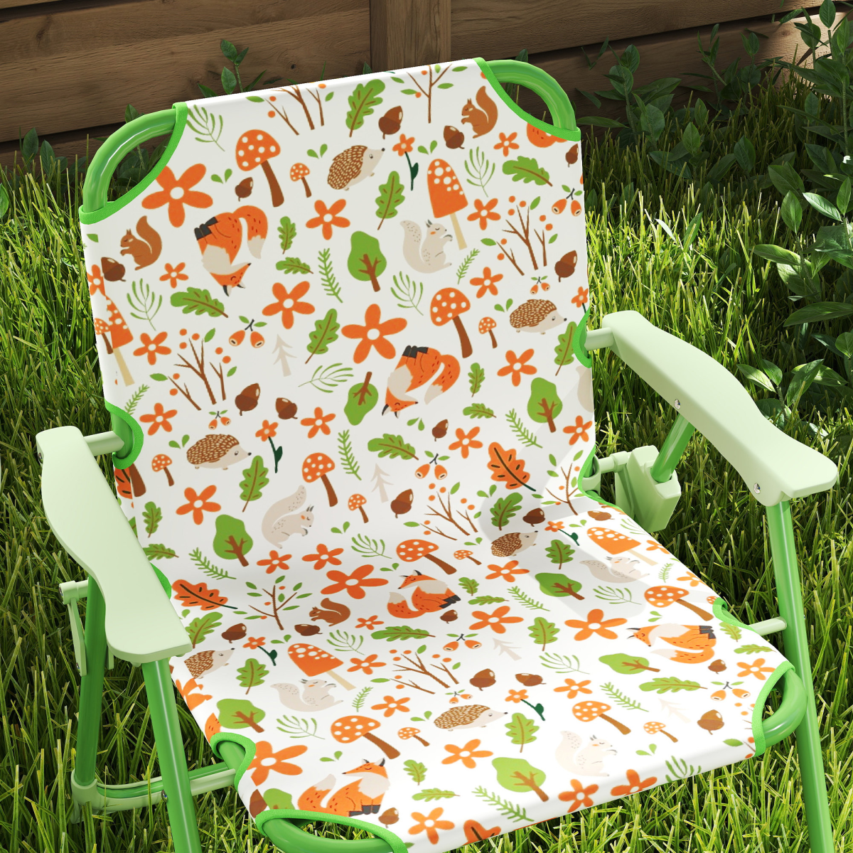 cortex-london-windsor-fox-kids-outdoor-table-chairs-parasol-set-green