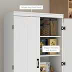 4-Door Kitchen Cabinet, ShelvesWhite