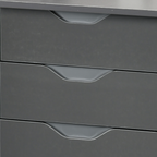 Computer Desk with Drawers, Workstation Grey