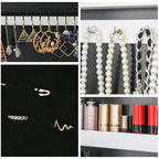 LED Mirrored Jewellery Cabinet, 36Lx30Wx136H cm-White