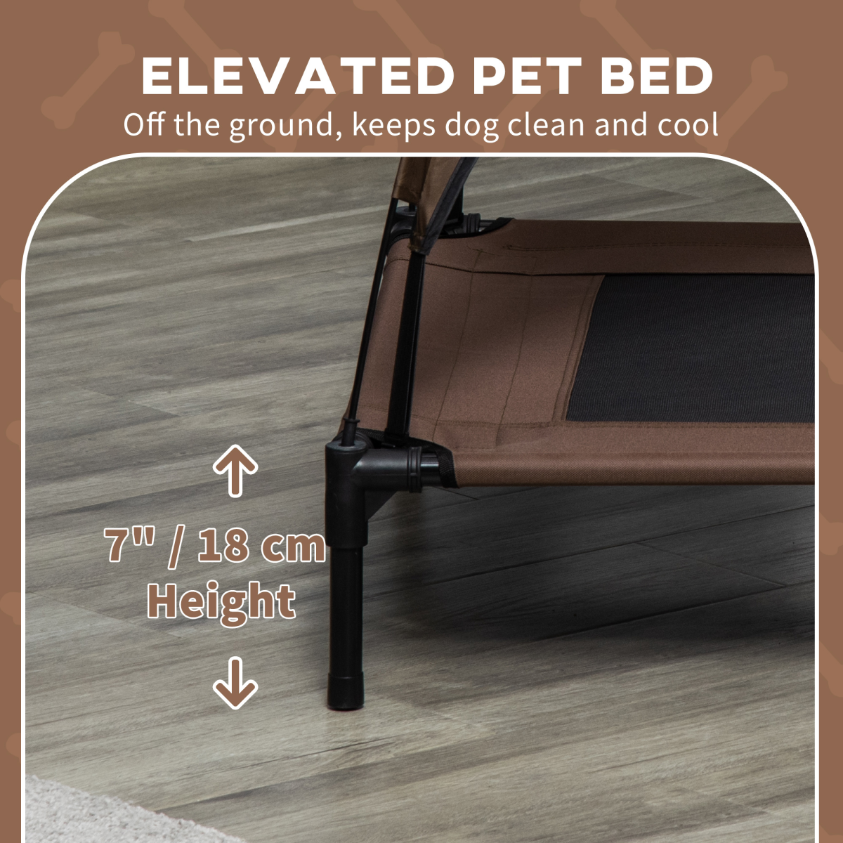cortex-london-windsor-92cm-outdoor-elevated-dog-bed-canopy-coffee