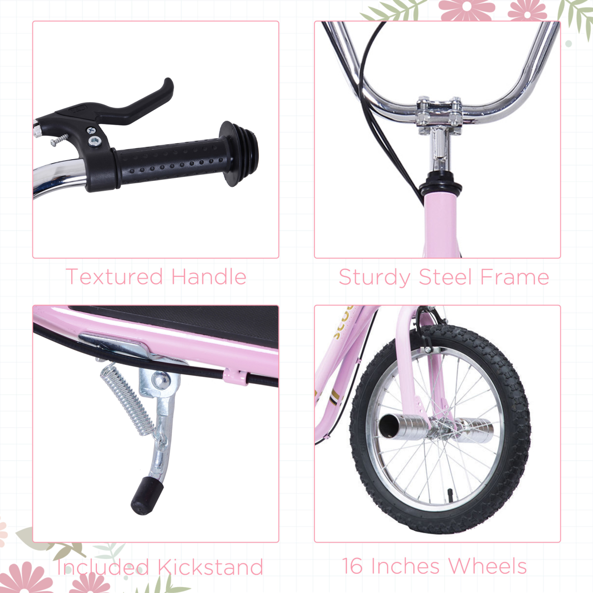 cortex-london-windsor-childrens-stunt-scooter-pink-16-inch-tyres