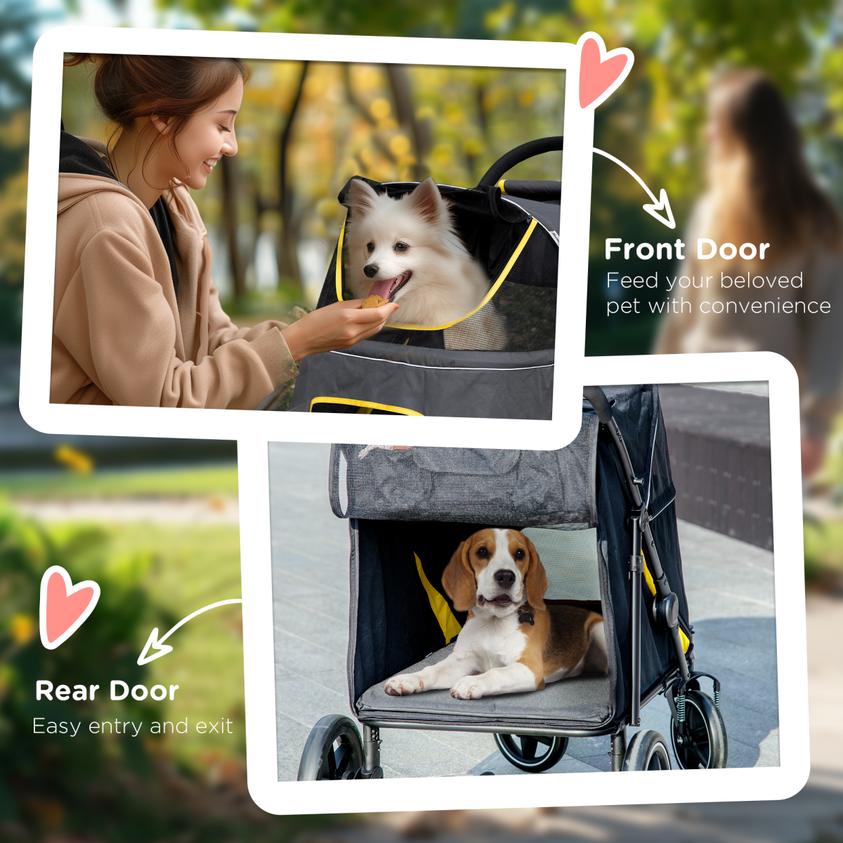 cortex-london-windsor-foldable-dog-stroller-grey-universal-wheels-shock-absorber