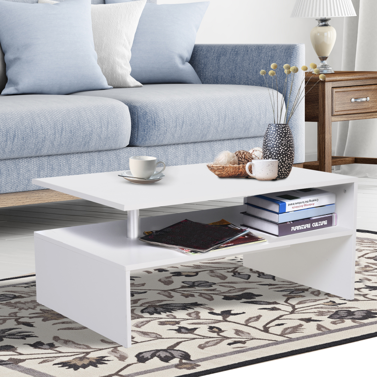 cortex-london-windsor-2-tier-white-rectangular-coffee-table-particle-board-melamine