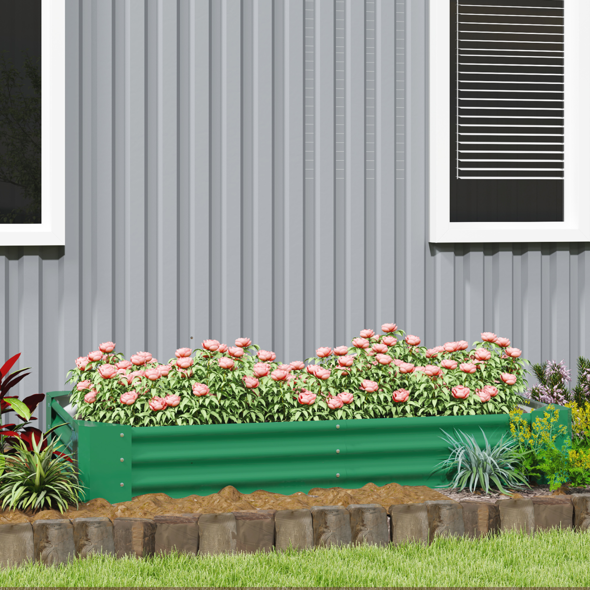 cortex-london-windsor-galvanised-steel-raised-garden-bed-green-180x90x30cm