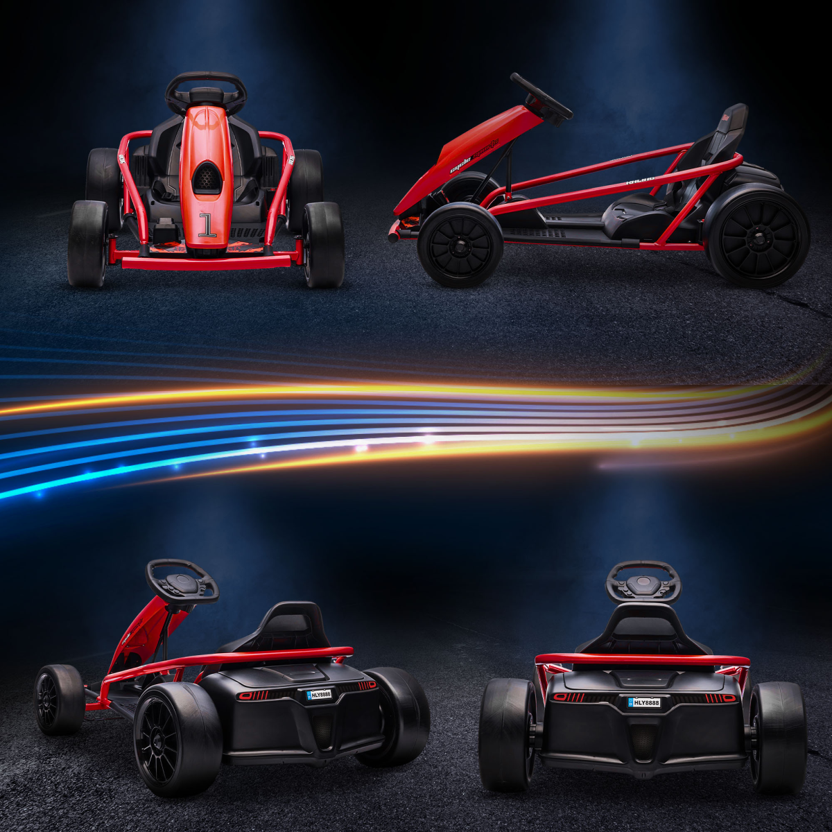 cortex-london-windsor-24v-drift-electric-go-kart-for-kids-red-black