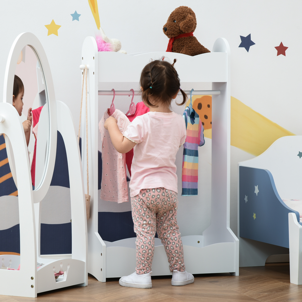 cortex-london-kensington-crown-kids-wood-clothes-rack-storage-shelves
