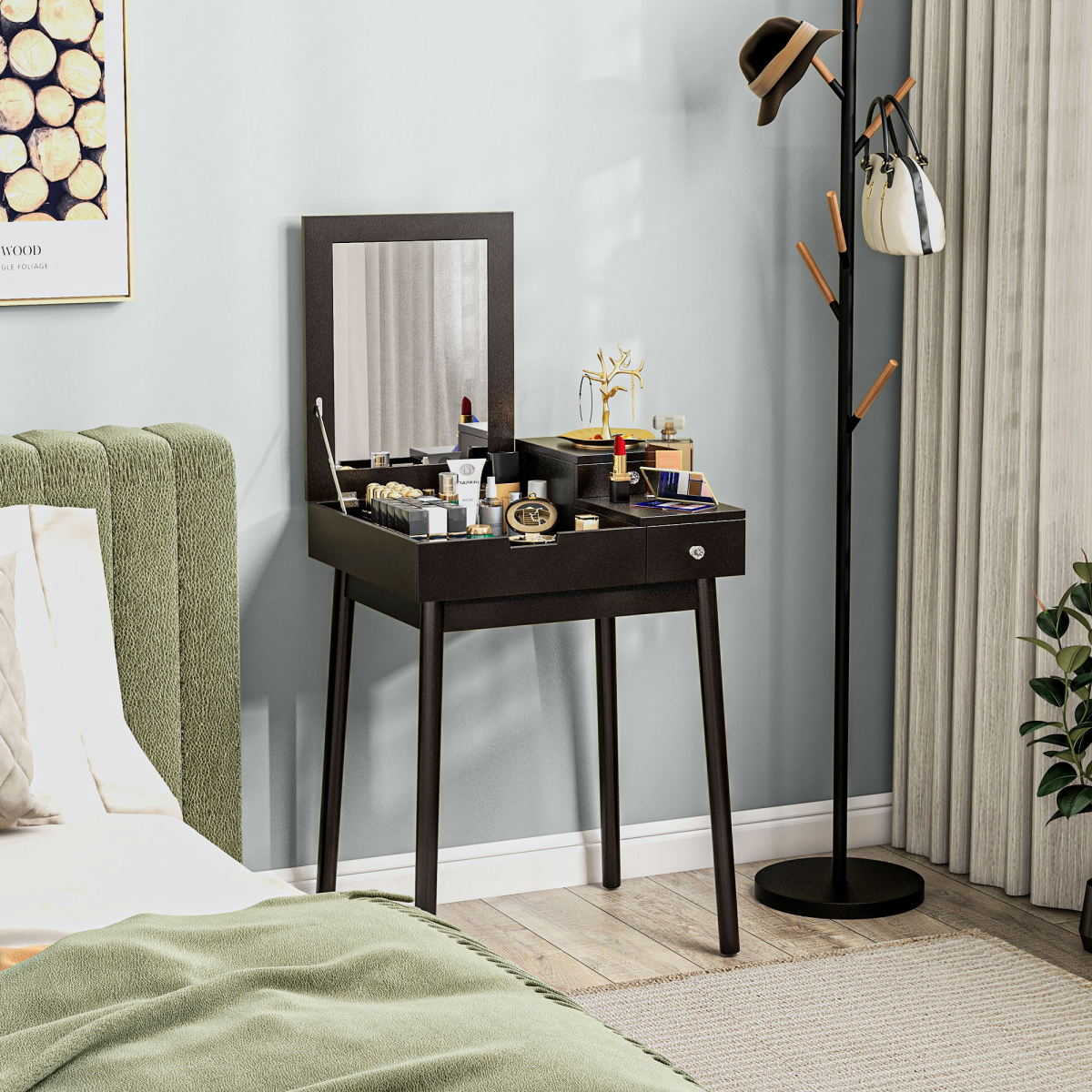 cortex-london-kensington-black-dressing-table-flip-up-mirror-two-drawers