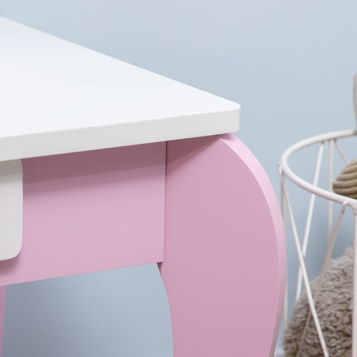 cortex-london-windsor-kids-pink-dressing-table-mirror-stool-drawer