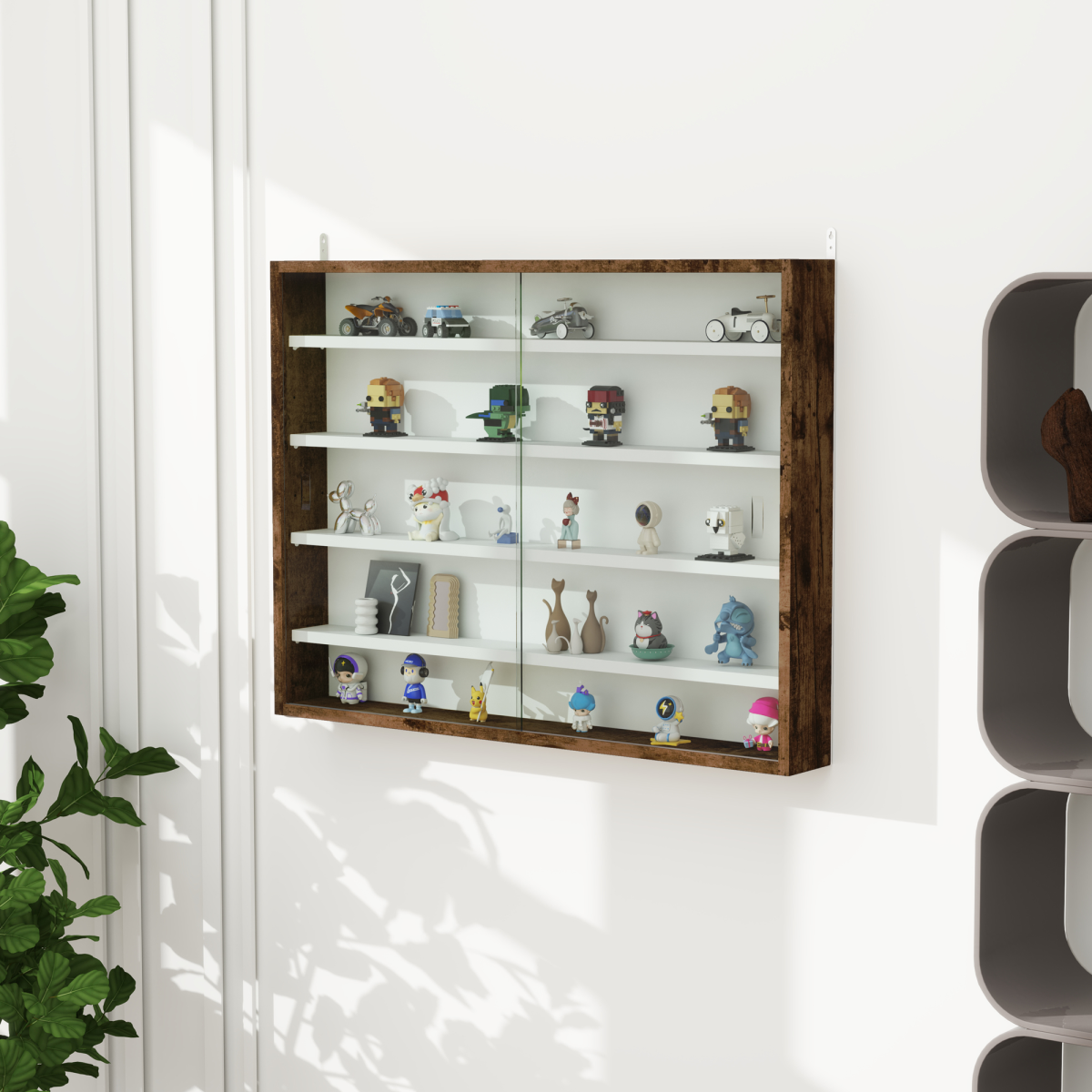 cortex-london-york-five-tier-wall-display-cabinet-glass-doors-rustic-brown