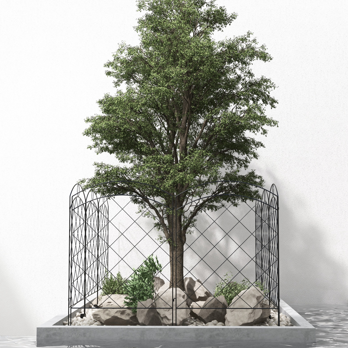 cortex-london-windsor-steel-garden-border-edging-fence-4-piece-black