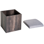 5Pcs Garden Wooden Dining Table Set Particle Removable Lid Board Chair Seat-Grey
