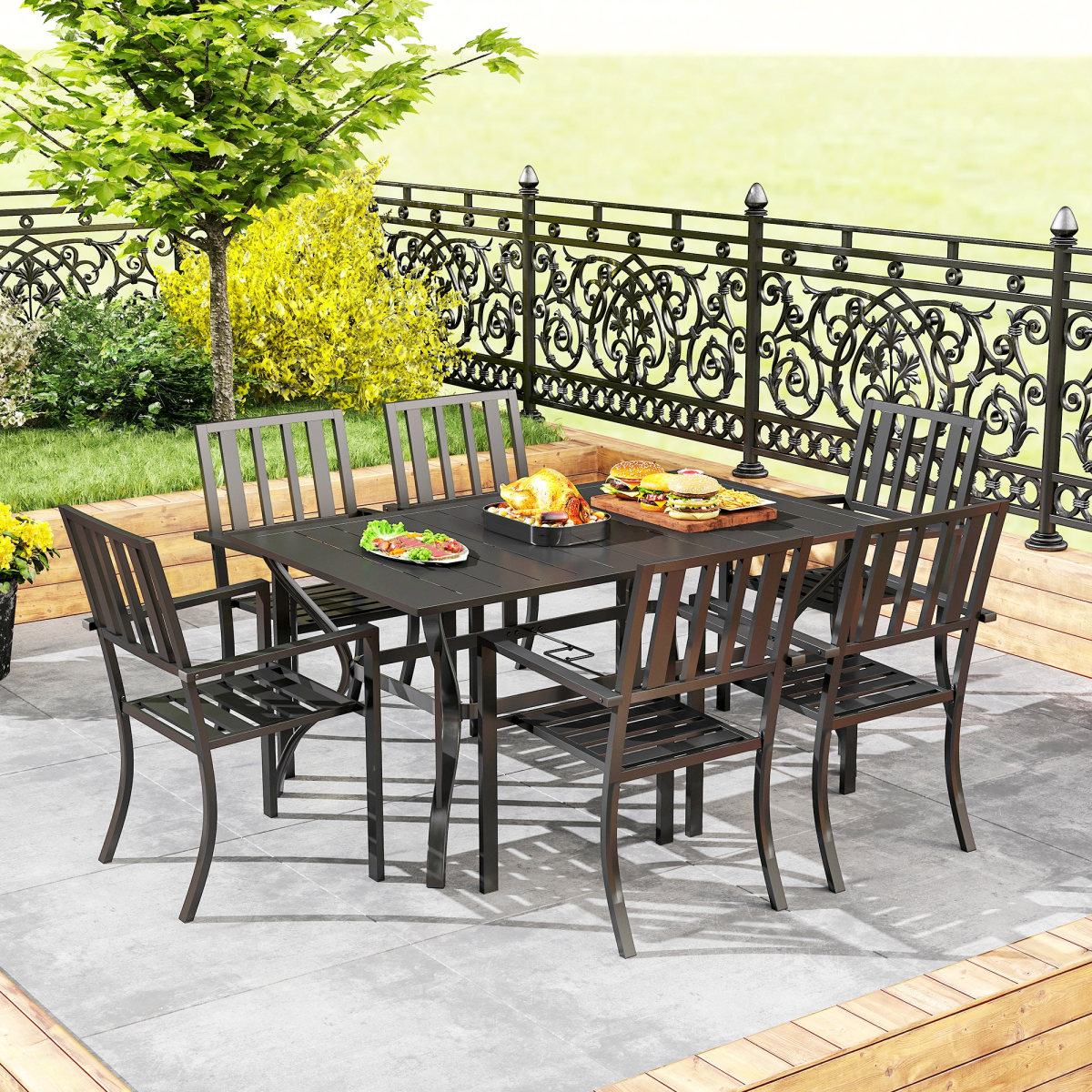 cortex-london-windsor-seven-piece-steel-garden-dining-set-with-umbrella-hole