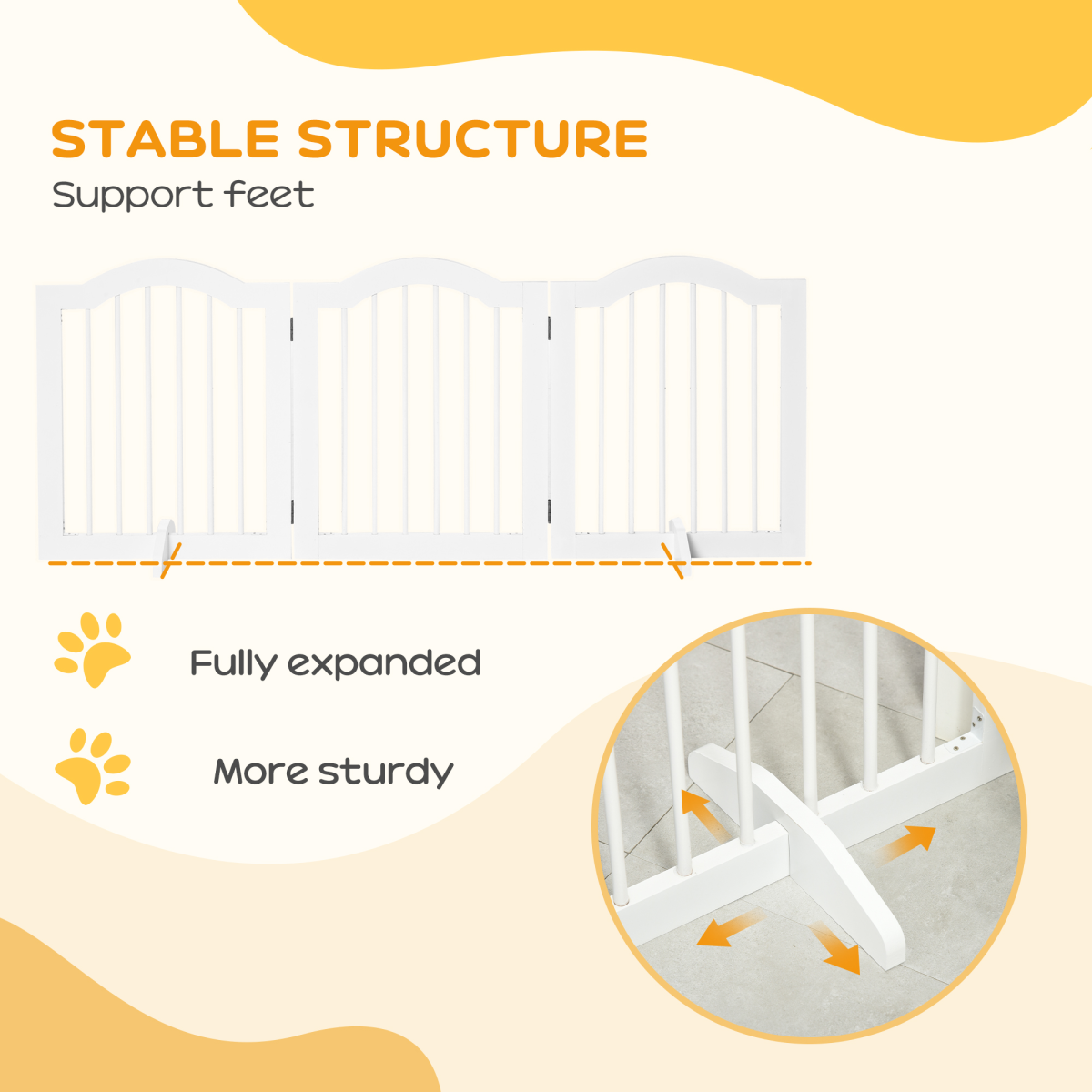 cortex-london-windsor-three-panel-freestanding-dog-gate-solid-wood-black-finish-support-feet