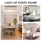 Modern Crystal Ceiling Light Square Crystal Chandelier E14 Base, Silver