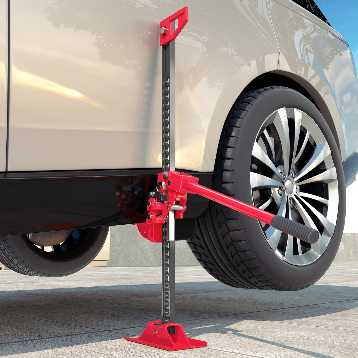 HOMCOM 33" 3 Tonne High Lift Farm Jack for 4x4 Tractors Trucks, Red