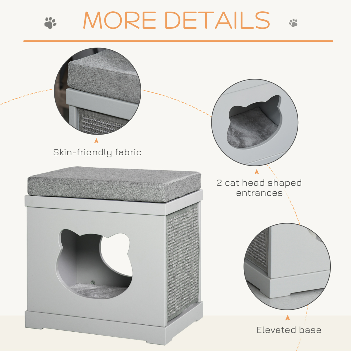 cortex-london-york-grey-cat-house-bed-kitten-cave-cube-with-soft-cushion-sisal-scratching-pads