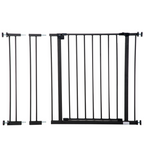 Pressure Fit Dog Gate Pet Barrier for stairs doorway, 76-107cm Width Black