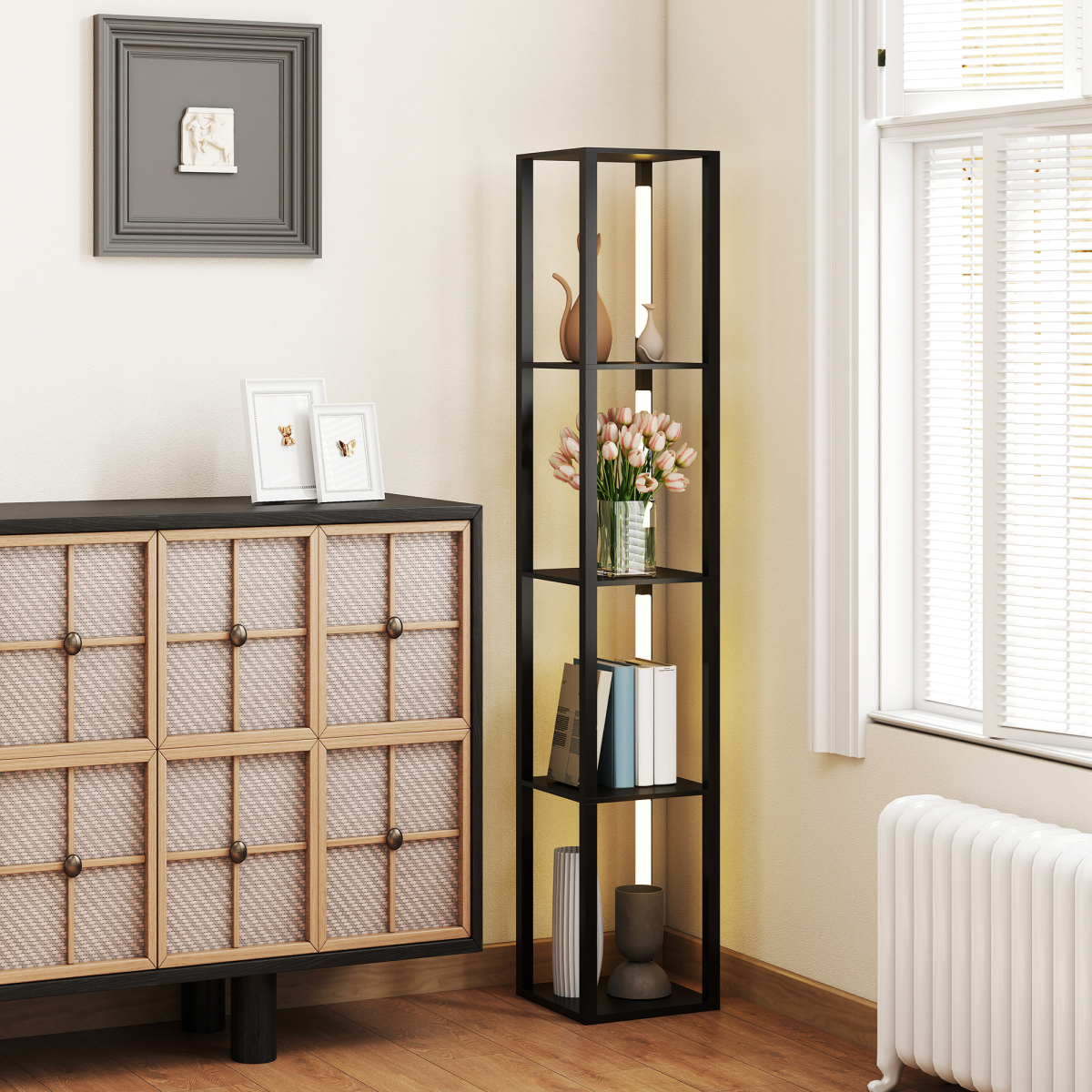 cortex-london-windsor-black-floor-lamp-with-foot-switch-four-tier-shelf