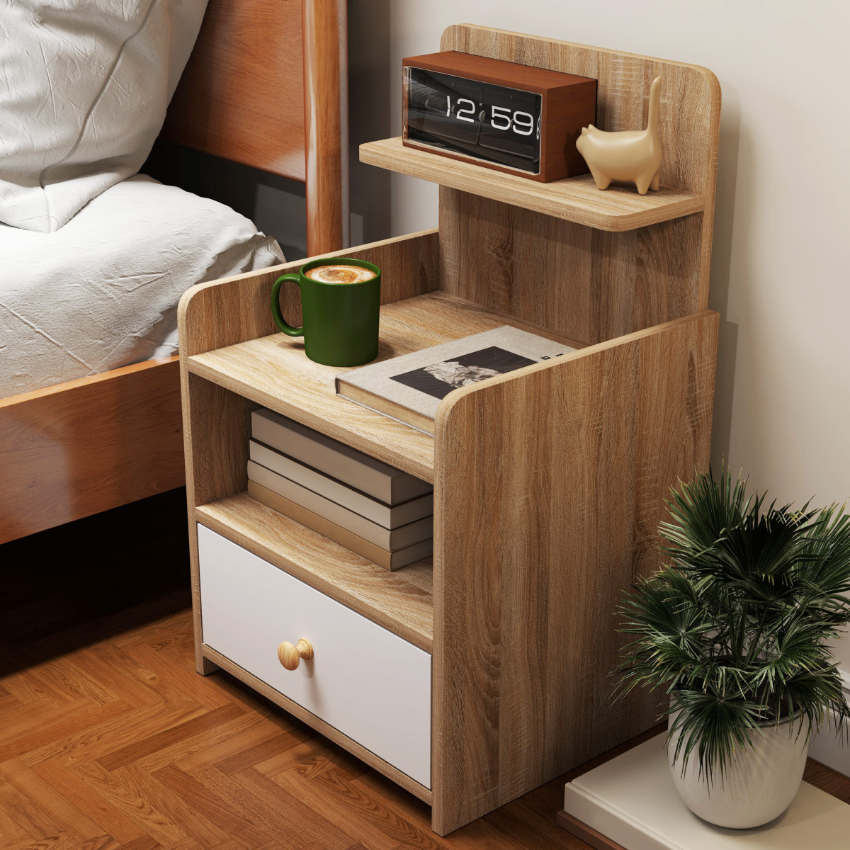 cortex-london-windsor-natural-wood-effect-bedside-table-drawer