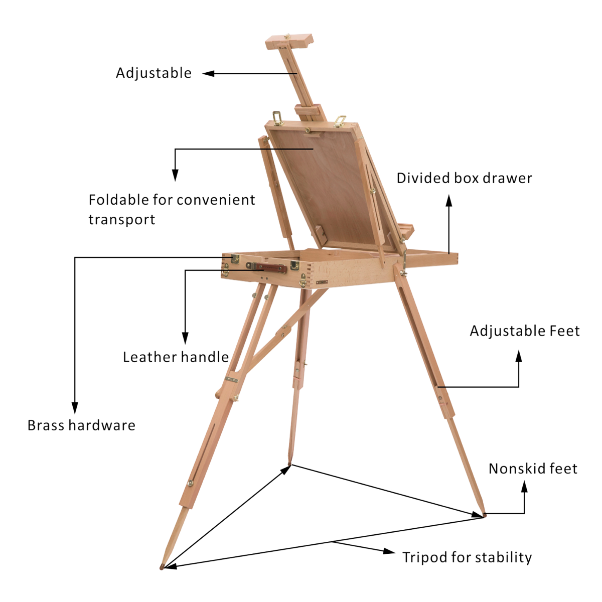 cortex-london-windsor-beech-wood-folding-art-easel-drawing-board
