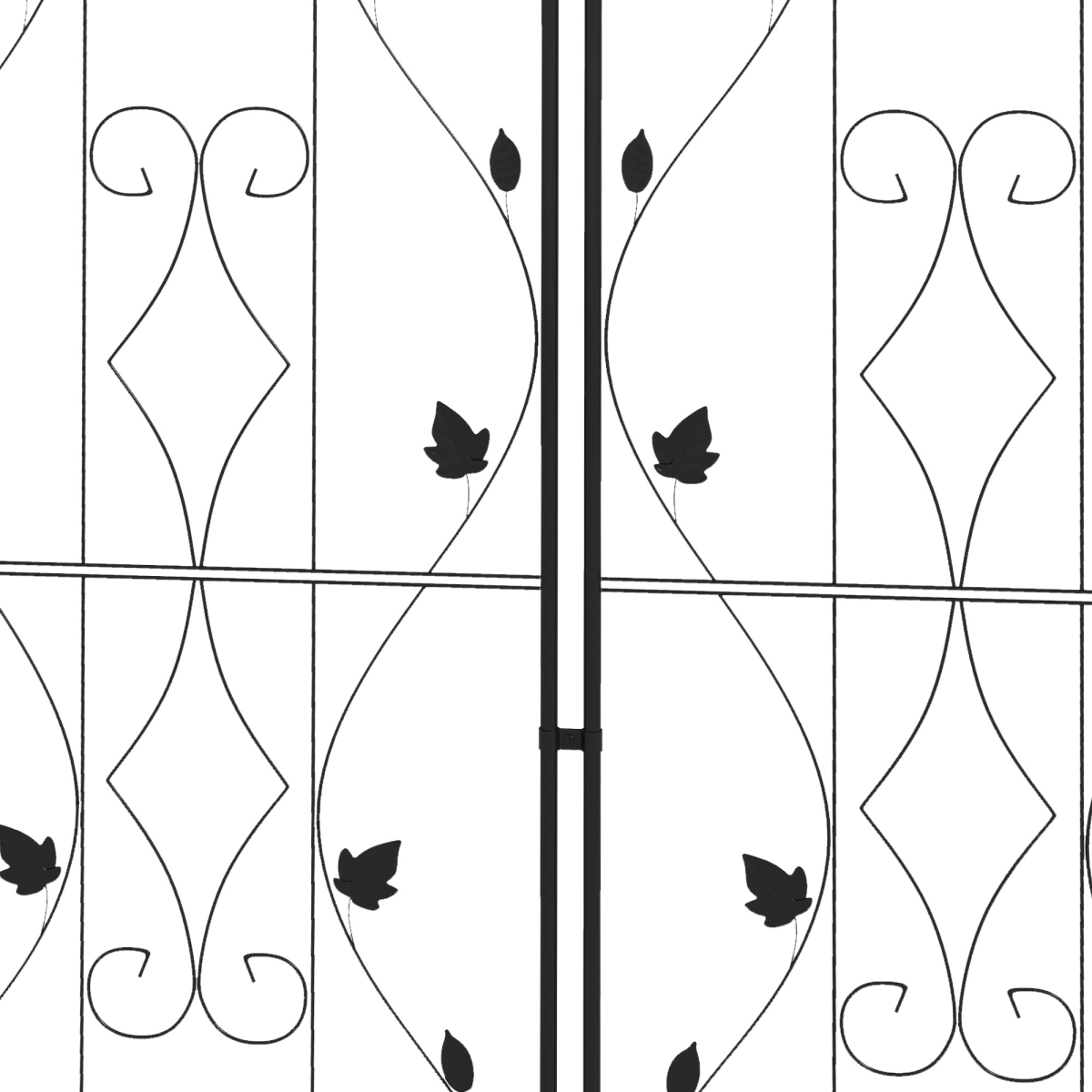 cortex-london-york-leaf-design-steel-garden-trellis-set-black