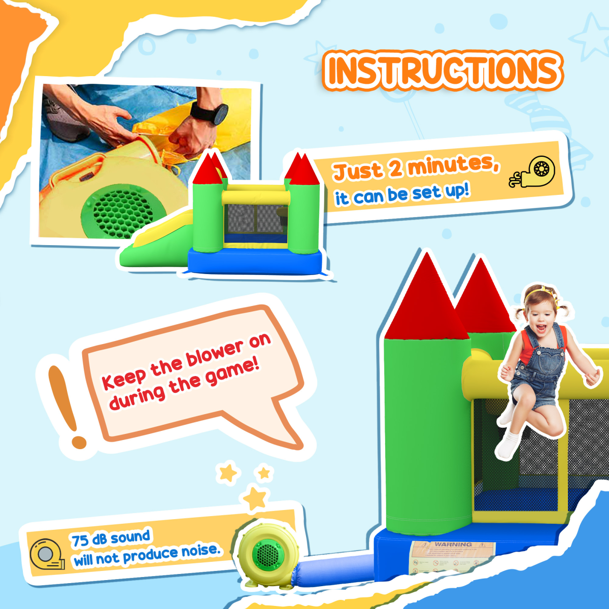 cortex-london-windsor-kids-inflatable-bouncy-castle-with-slide
