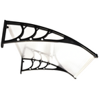 75 L x 120 W x 23 H cm Clear Polycarbonate Curved Awning w/ Black Bracket