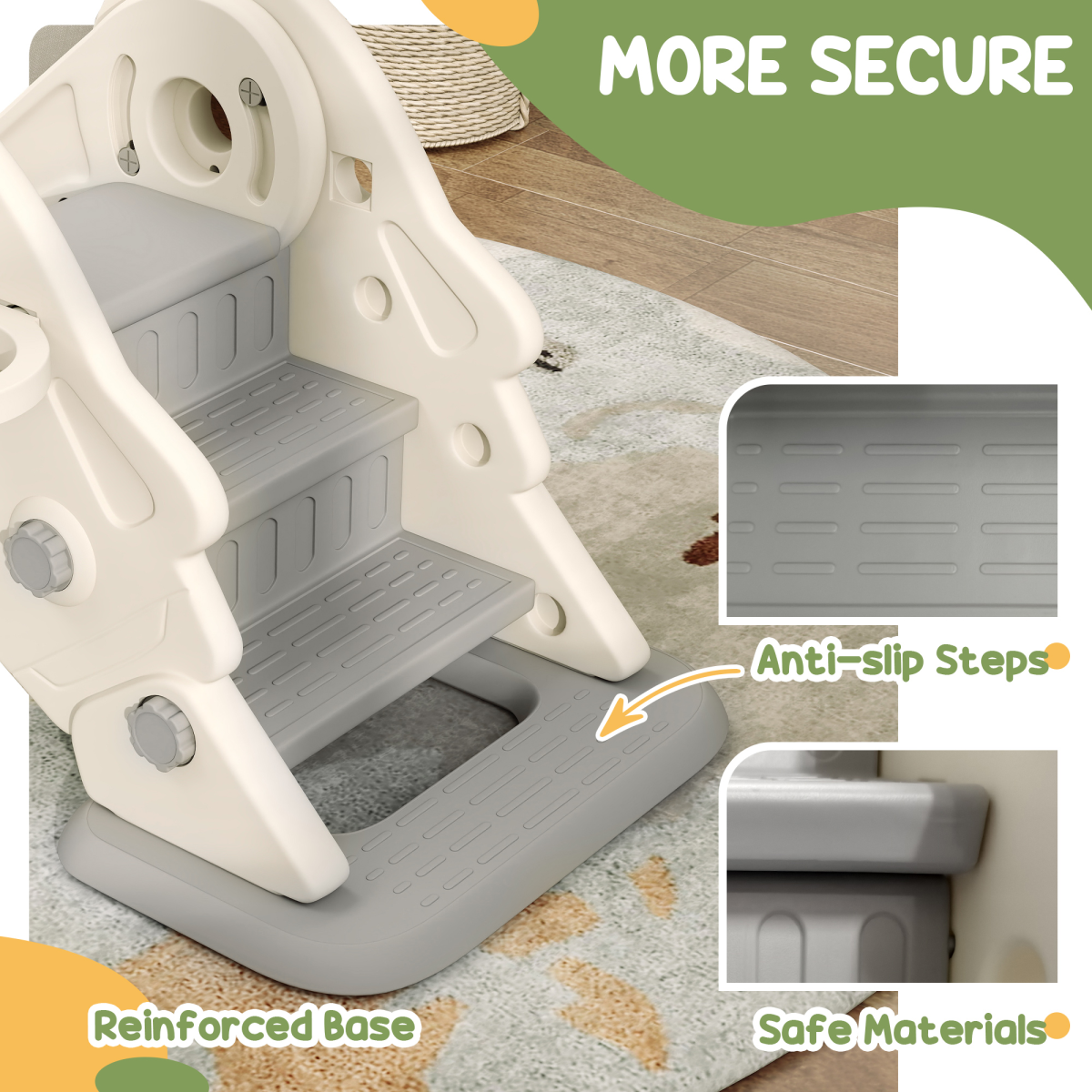 cortex-london-windsor-space-kids-slide-climber-basketball-hoop-cream-white