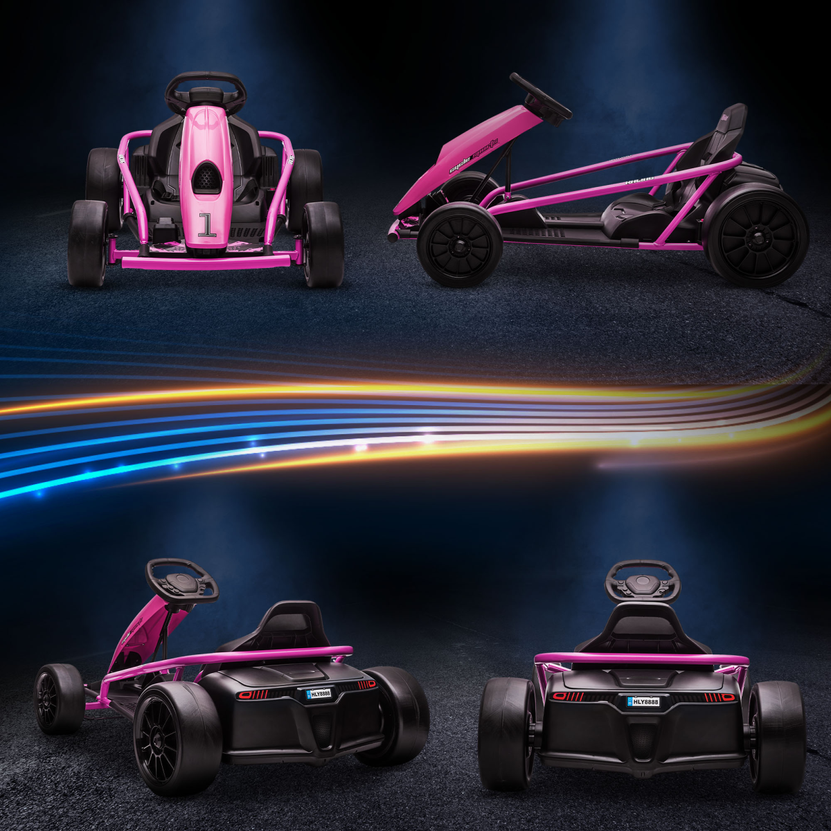 cortex-london-windsor-24v-pink-kids-electric-drift-go-kart