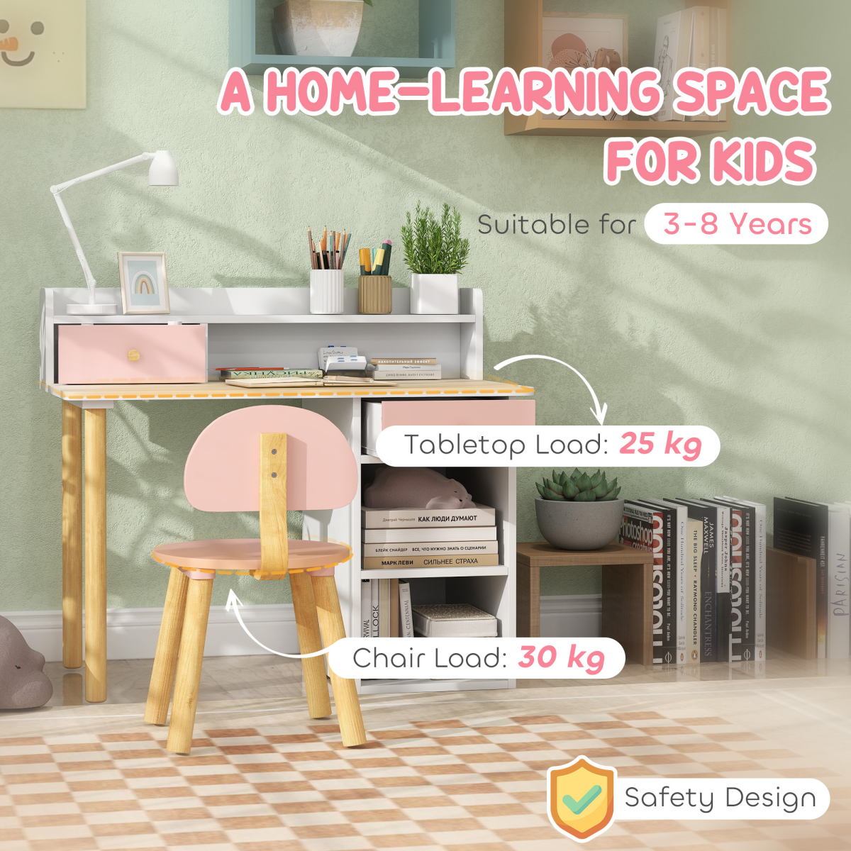 cortex-london-windsor-pink-kids-study-desk-and-chair-set-mdf