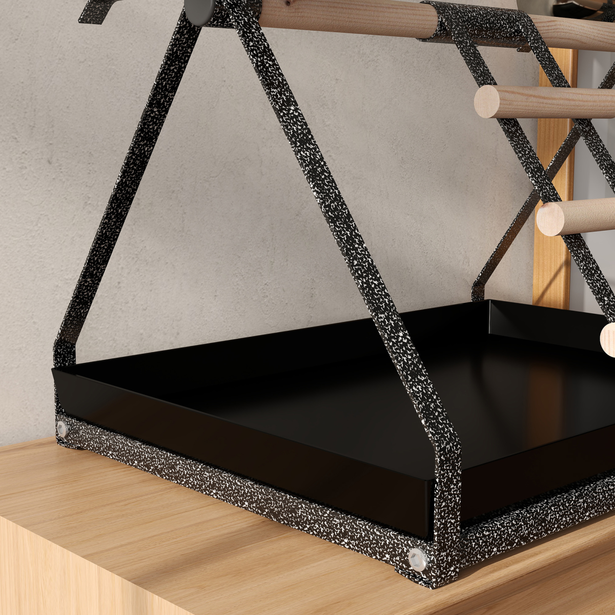cortex-london-windsor-portable-bird-stand-stainless-steel-base-wooden-perch-ladder-bowls
