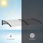 Outsunny 80 L x 195 W x 23 H cm Clear Polycarbonate Curved Awning White