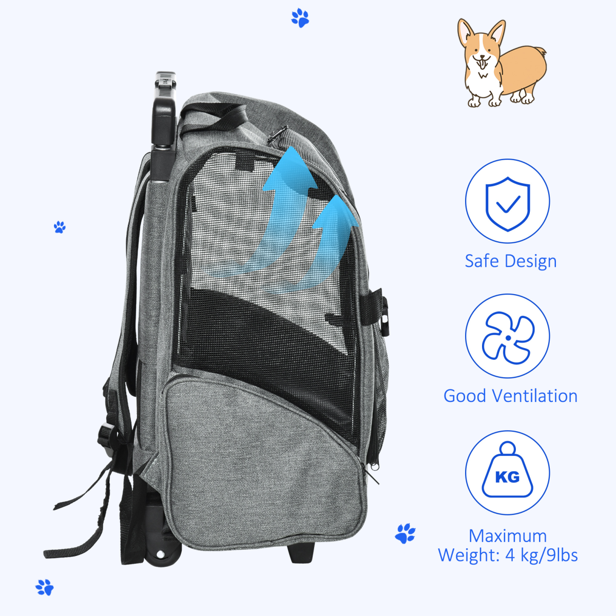 cortex-london-york-pet-travel-backpack-carrier-trolley-grey