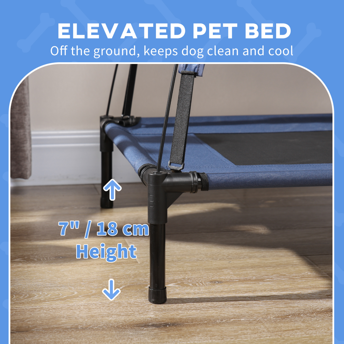 cortex-london-york-elevated-dog-bed-gazebo-blue-canopy
