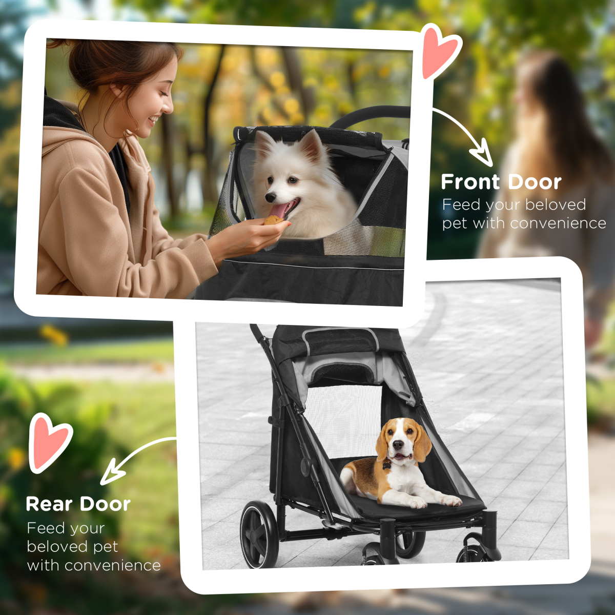 cortex-london-windsor-foldable-dog-pram-universal-wheels-grey-black