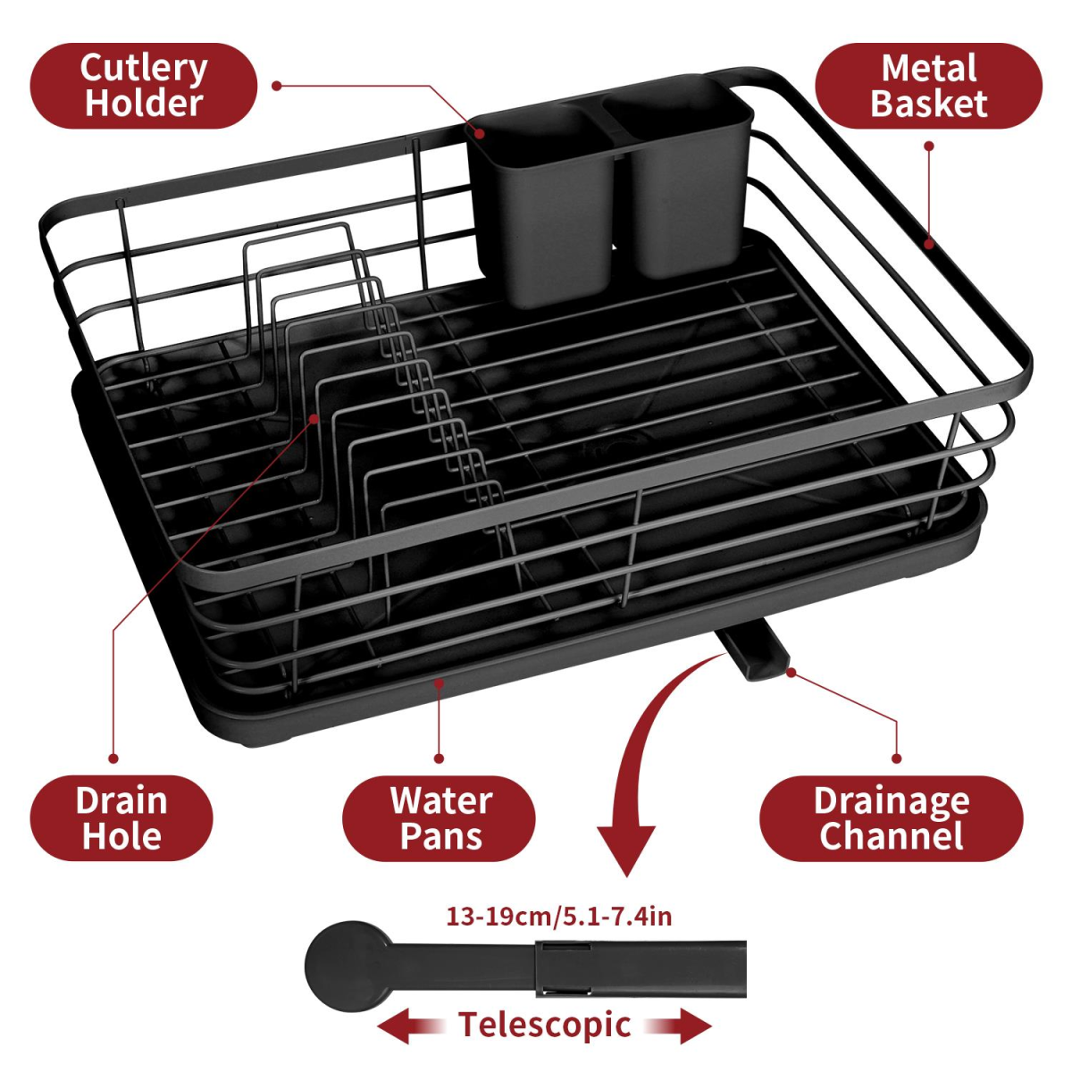 VINSANI BLACK DISH RACK 1010436