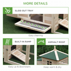 Chicken Coop Small Animal Pet Cage w/ Nesting Box Outdoor Run Backyard Wooden