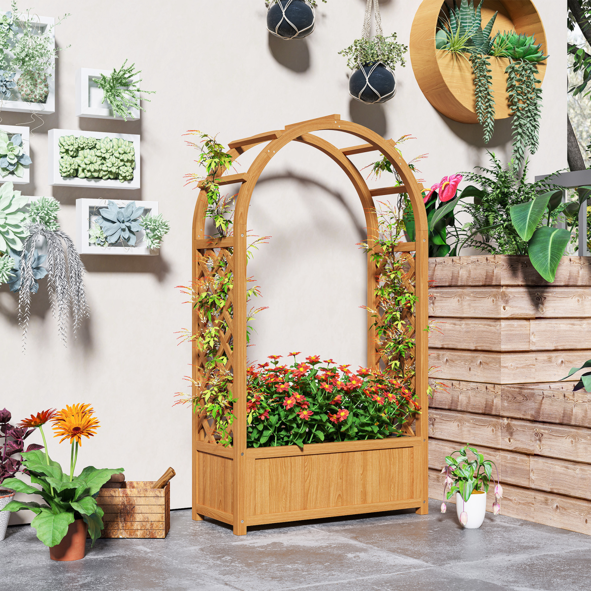 cortex-london-windsor-fir-wood-raised-garden-bed-trellis-planter-light-brown