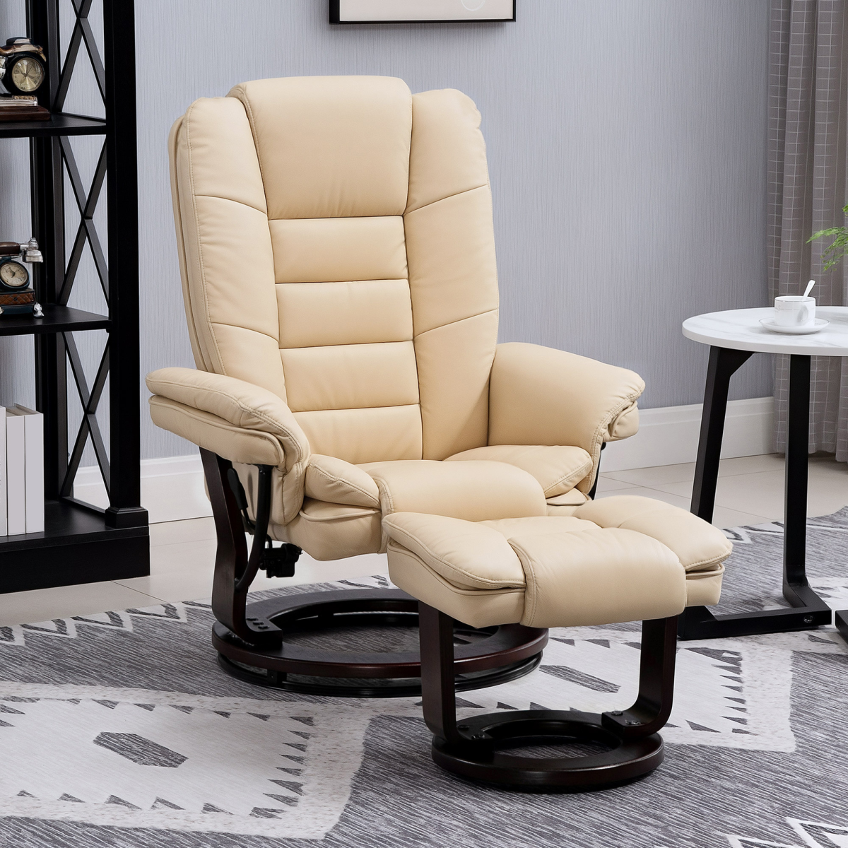 cortex-london-windsor-manual-swivel-recliner-footrest-set-beige-pu-leather