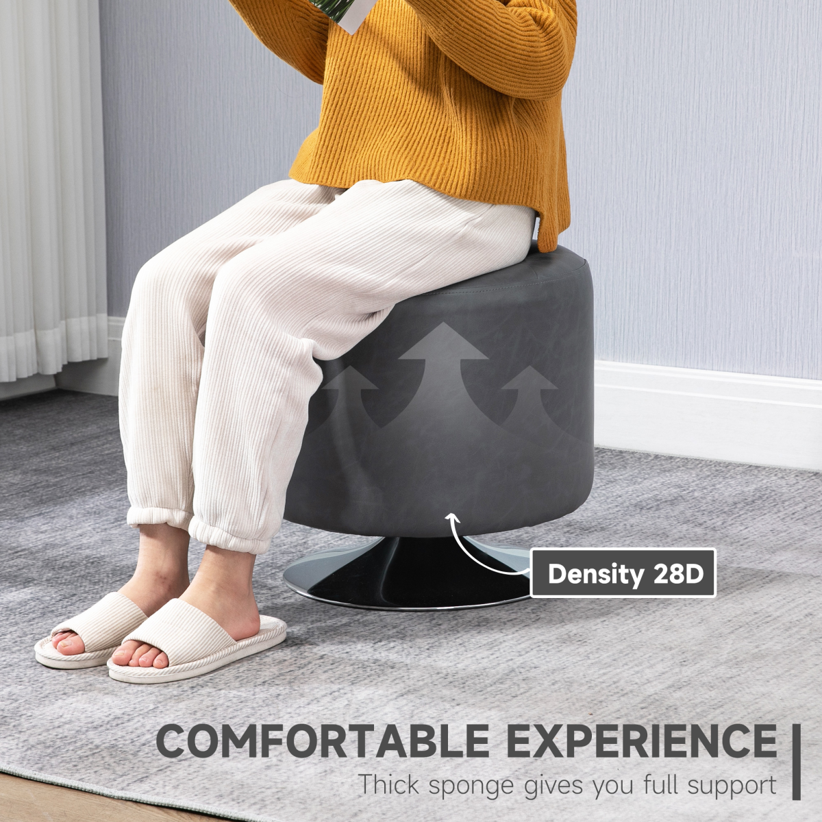 cortex-london-kensington-grey-360-swivel-pu-foot-stool-ottoman