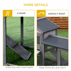 5ft Wooden Rabbit Guniea Pigs Hutch with Run 2 Tiers Outdoor Cage Pet House