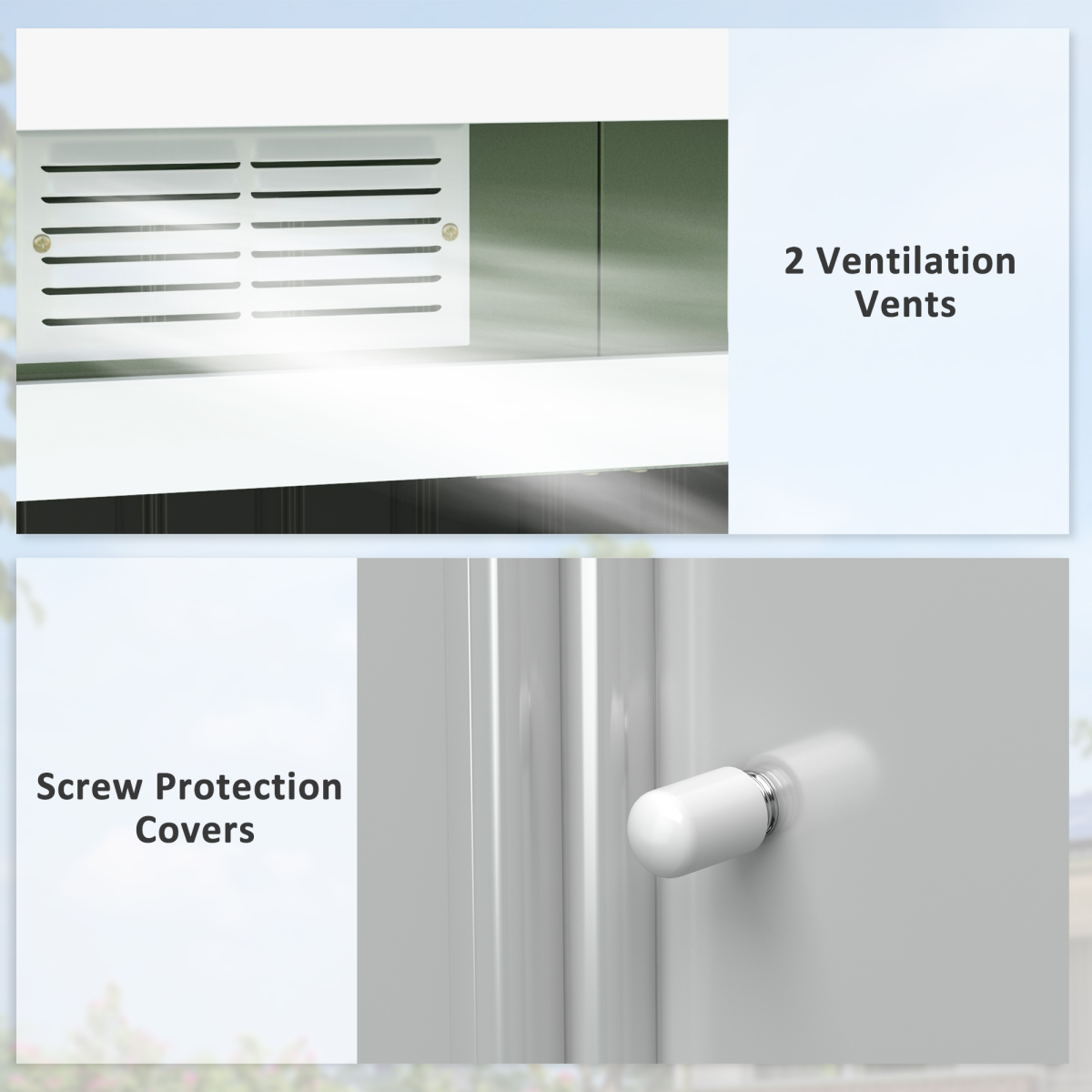 9ft x 4.25ft Corrugated Metal Shed  with Foundation Vent Doors Green