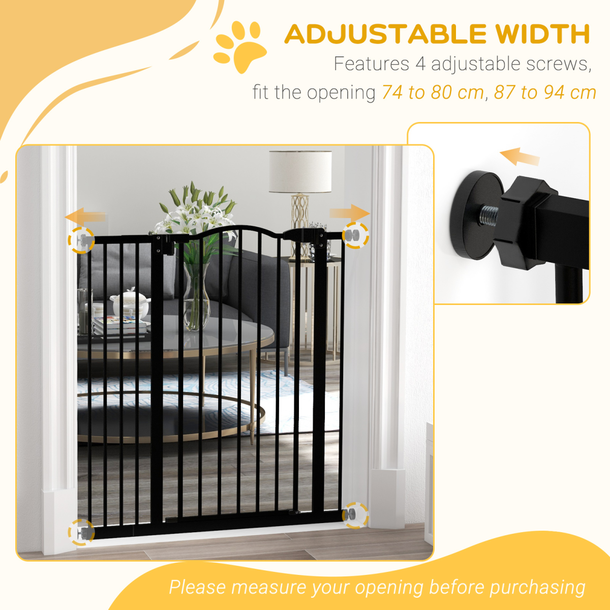 cortex-london-windsor-adjustable-metal-pet-gate-auto-close-door-white