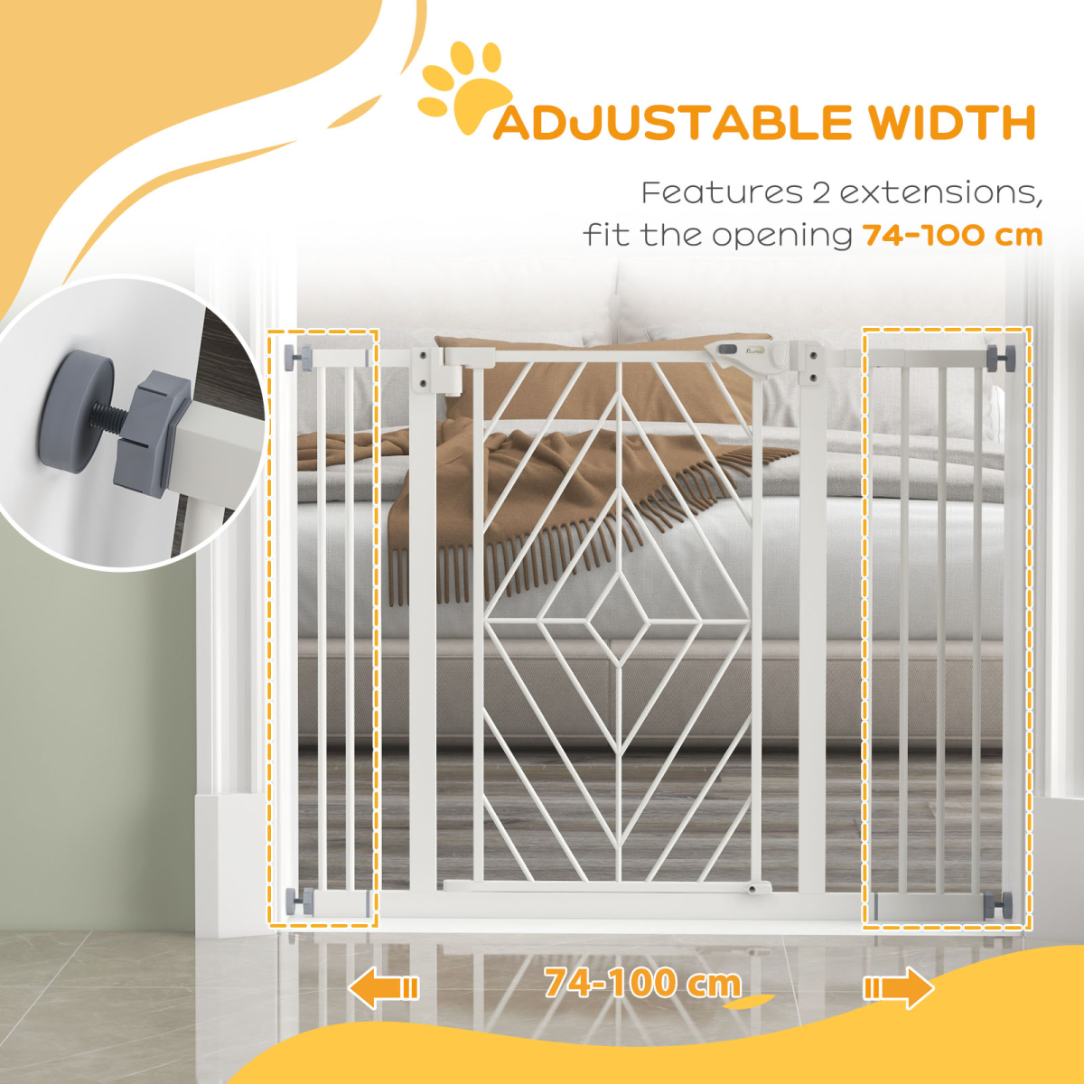 cortex-london-windsor-pressure-fit-dog-safety-gate-auto-closing-white-steel-74-to-100cm