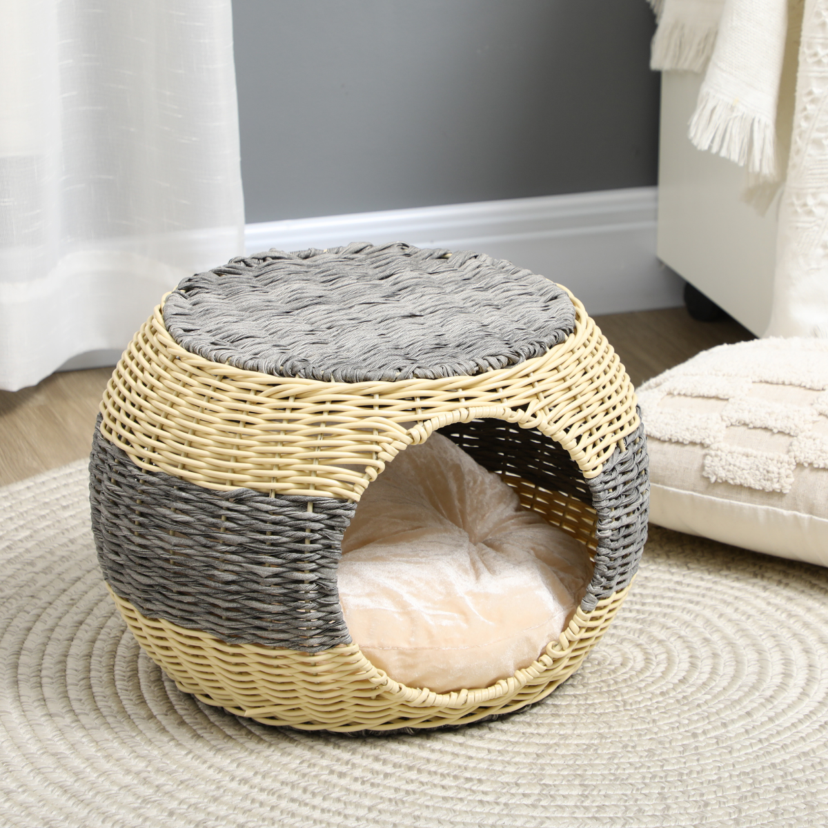 cortex-london-windsor-rattan-raised-cat-bed-soft-cushion-40-x-30cm