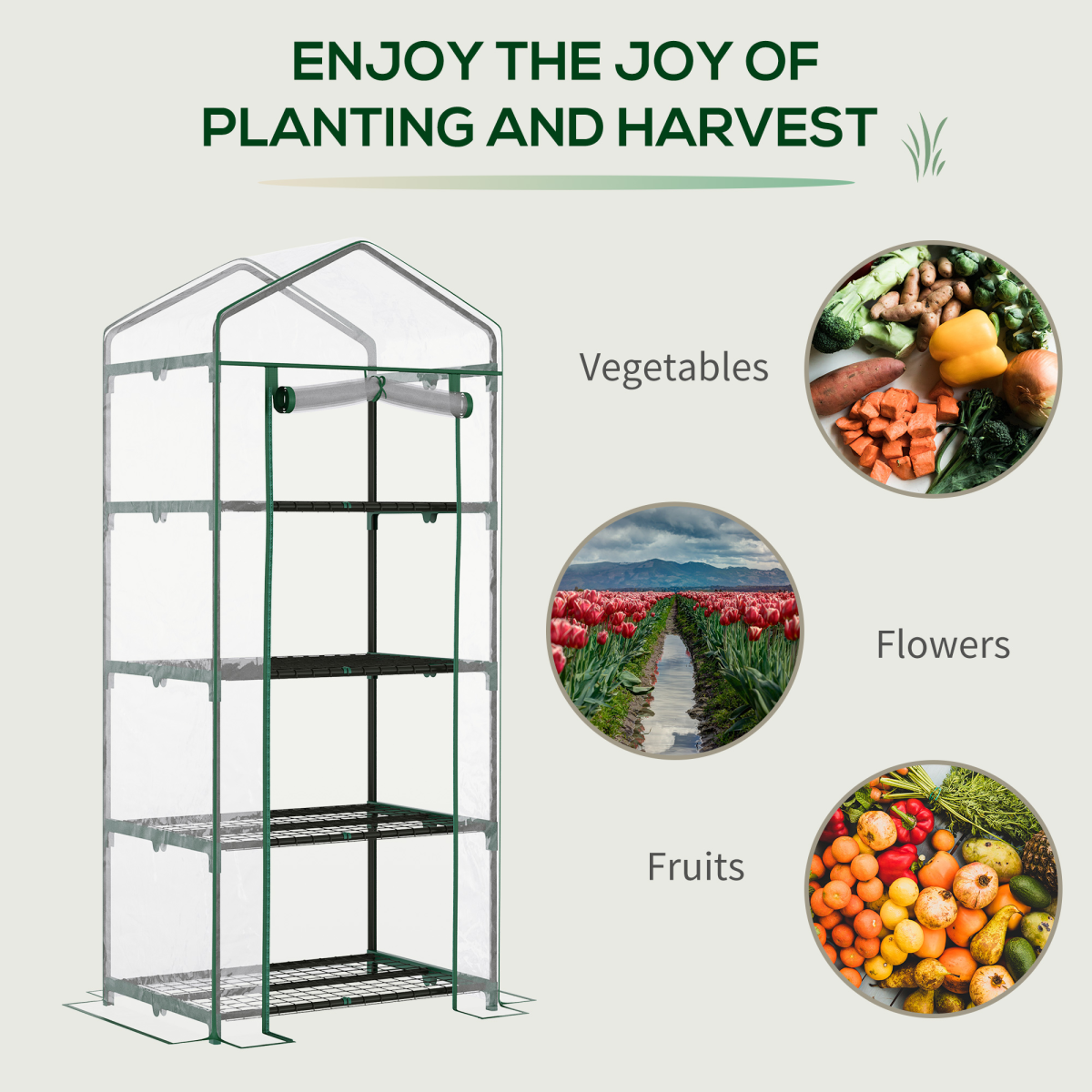 cortex-london-kensington-four-tier-mini-portable-greenhouse-clear-pvc-cover-metal-frame