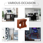 Computer Desk Laptop Writing Table Storage Shelf Workstation Wheels-Cherry Wood