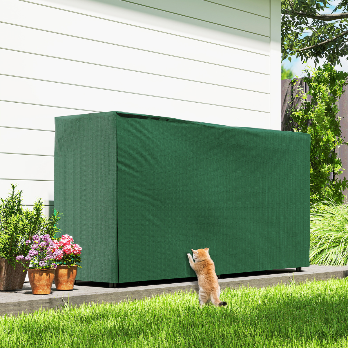 Robin Metal Firewood Rack, Log Holder, 200 x 36 x 99 cm, Dark Green